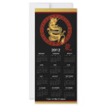 2012 Calendar Ornate Year of the Dragon bookmarks Rack Card