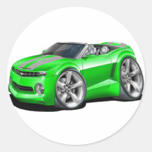 2012 Camaro Green-Grey Convertible Round Stickers
