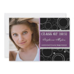 2012 Distressed circle purple graduation party Personalised Invites