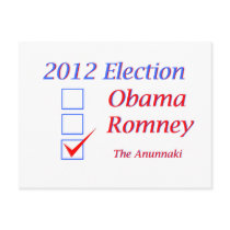 2012 Election Obama Romney Anunnaki Postcard