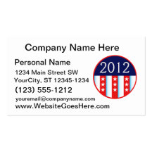 2012 election seal red and blue vote voting business cards