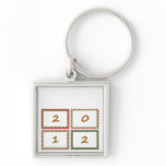 2012 festive New Year frames Key Chain