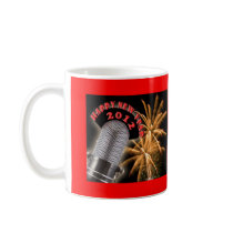 2012 Happy New Year Fireworks and Microphone Coffee Mug