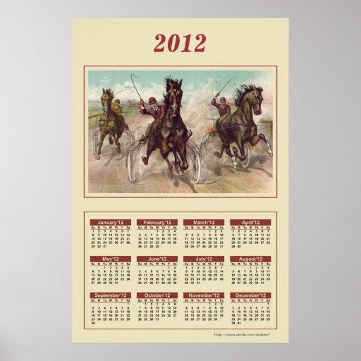2012 Horses Calendar Poster