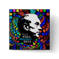2012 Ron Paul Psychedelic square pin