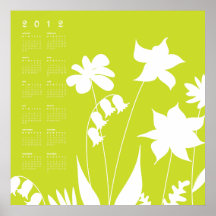 2012 Spring Flowers Bright + Sunny Calendar Poster
