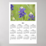 2012 Texas Bluebonnets Yearly Wall Calendar Poster