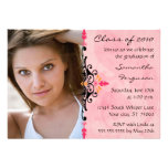 2012 Trendy floral swirls graduation party invite