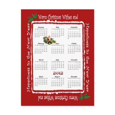 2012 Vintage Christmas Wishes Postcard Calendar #5 by 4westies