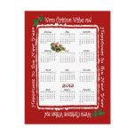 2012 Vintage Christmas Wishes Postcard Calendar #5