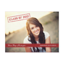 2012 Vintage Stamp Graduation Announcement/Invitat Post Card