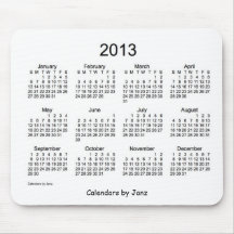 2013 Calendar Black and White Mouse Pad