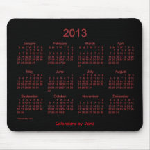 2013 Calendar Brick Red Neon Mouse Pad