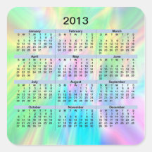 2013 Calendar Pastel Sticker