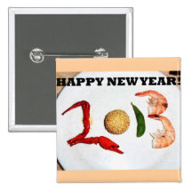 2013 happy new year asian chinese buttons