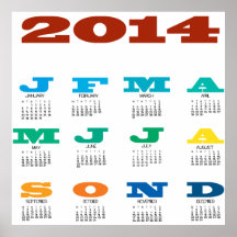 2014 calendar poster