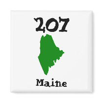 207, Area Code of Maine Fridge Magnet