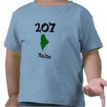 207, Area Code of Maine T Shirts