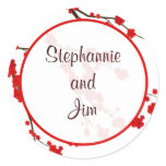 20 - 1.5" Envelope Red Cherry Blossom Stickers