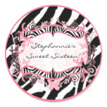 20 - 1.5"  Envelope Seal Butterfly Zebra Print