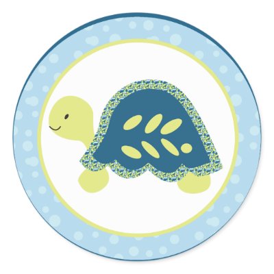 20 - 1.5" Envelope Seal Sea Turtle Reef Ocean Round Sticker by KammieLand