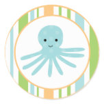 20 - 1.5"  Envelope Seal Striped Ocean Sea Life stickers