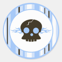 20 - 1.5" Envelope Seals Blue Punk Rocker Guitar Stickers