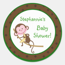 20 - 1.5"  Favour Stickers MonkeySwing Jungle Safa