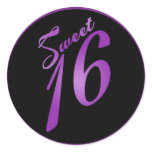 20 - 1.5"  Favour Stickers Sweet 16 Purple Lilac
