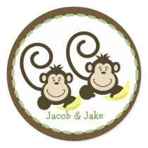 20 Customisable Cupcake Toppers Twin Silly Monkeys