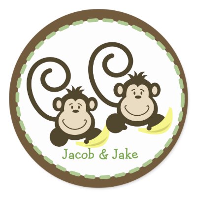 20 Customisable Cupcake Toppers Twin Silly Monkeys by allpetscherished