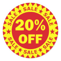 20% Off Retail Sale Stickers