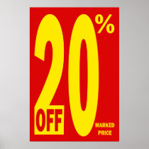 20 PERCENT OFF MARKED PRICE POSTERS