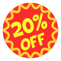 20 PERCENT OFF RETAIL LABEL STICKERS