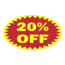 20 Percent Off Oval Sticker
