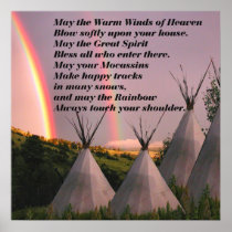 20"x20" Gold Matte Cherokee Blessing Prayer Print
