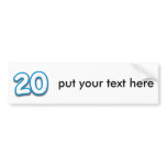 20 Year Birthday or Anniversary - Add Text bumper stickers