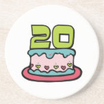 20 Year Old Birthday Cake Beverage Coaster