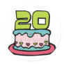 20 Year Old Birthday Cake Stickers