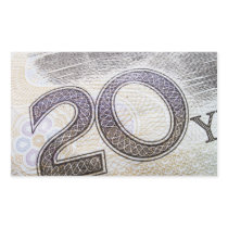 20 Yuan Rectangle Stickers