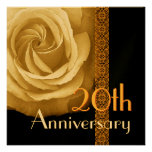20th Anniversary Invitation - GOLD Rose