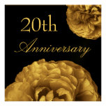 20th Anniversary Invitation - GOLD Roses