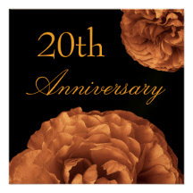 20th Anniversary Invitation - Vintage Pink Roses