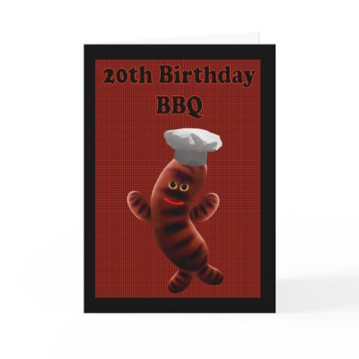 20TH BIRTHDAY BBQ INVITATION - BARBECUE INVITATION CARD by GOLDENJACKAL