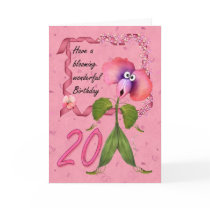 20th Birthday card, moonies cute bloomers