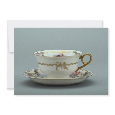 20th century tea cup and saucer, Bavaria, Germany Personalized Invites by inspirelove