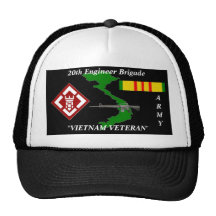 20th Engineers Brigade Vietnam Veteran Ball Caps Mesh Hats