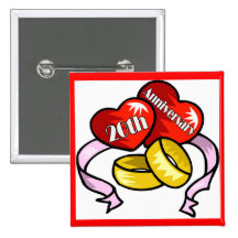 20th Wedding Anniversary Buttons
