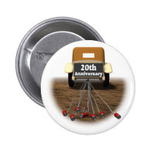 20th Wedding Anniversary Buttons
