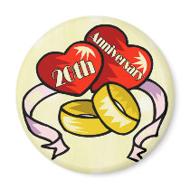 20th Wedding Anniversary Refrigerator Magnets